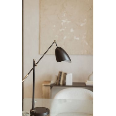 Black Metal Adjustable USB Desk Lamp 28.5"H