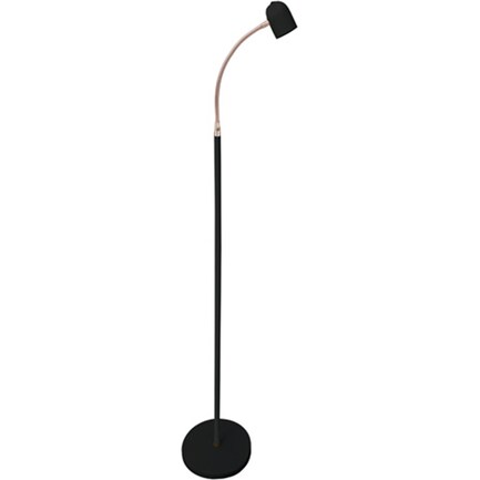 Black and Antique Brass LED Floor Lamp 51"H