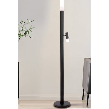 Black LED Reading Floor Lamp 70.75"H