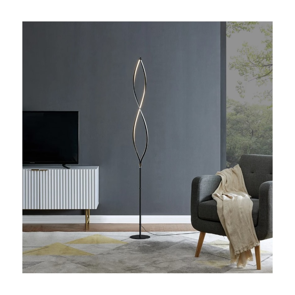 lite black floor lamp   