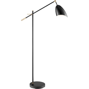 Black Metal Adjustable Floor Lamp 57.5"H