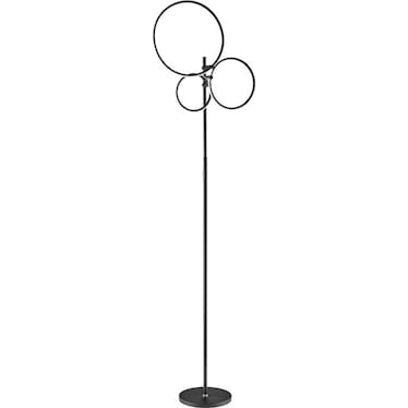 Black Tri Circle LED Floor Lamp 80"H