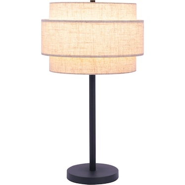 Black Metal With Layered Shade Table Lamp 27.75"H