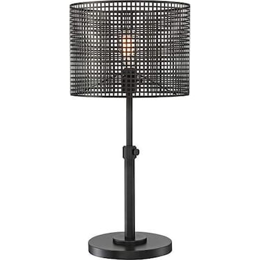 Caged Drum Table Lamp With Edison Bulb 29"H
