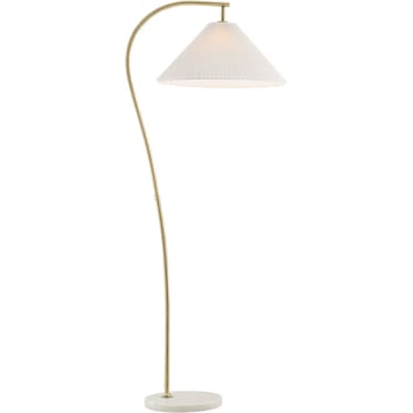 Antique Brass with Pleated Shade Floor Lamp 62.5"H