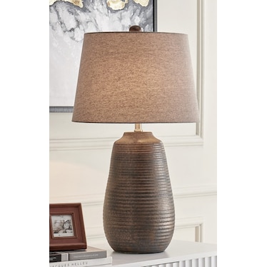 Bronze Ceramic Table Lamp 28"H