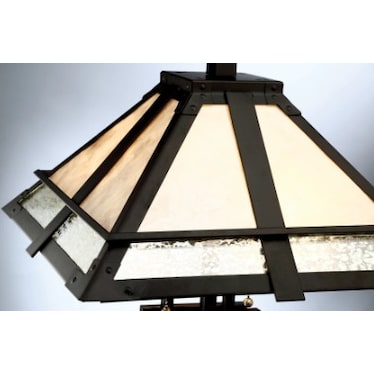 Bronze With Mica and Glass Tiffany Style Table Lamp 27"H