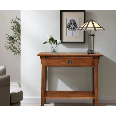 Bronze With Mica and Glass Tiffany Style Table Lamp 27"H