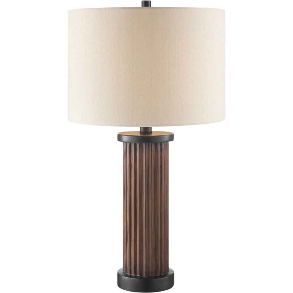 lite brown table lamp   