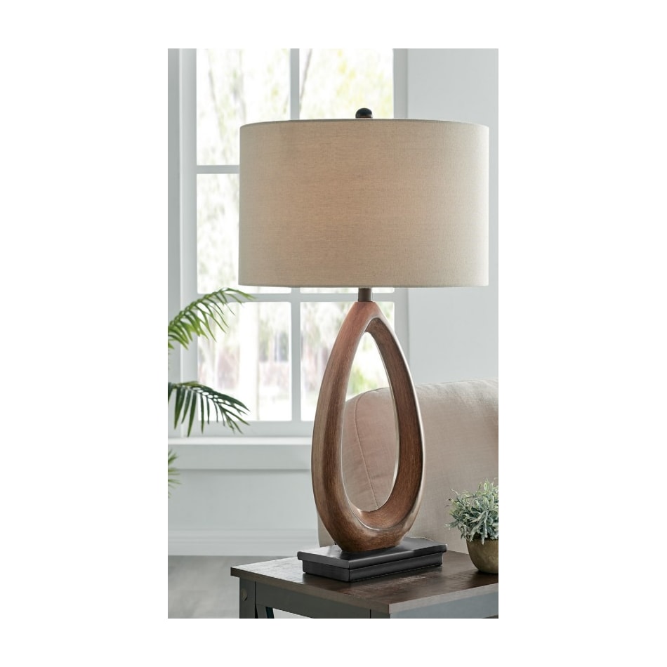 lite brown table lamp   