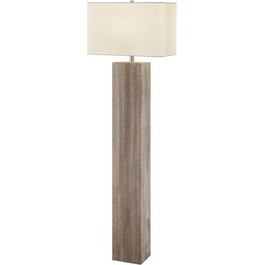 Antique Grey Wood Floor Lamp 61"H
