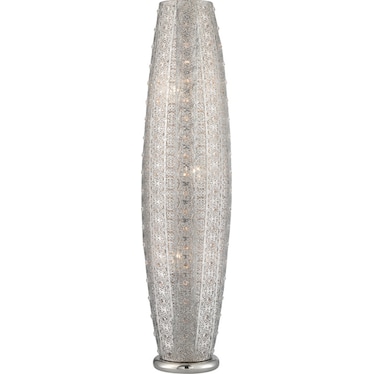 Silver Pierced Bling Metal Floor Lamp 43"H