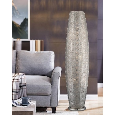Silver Pierced Bling Metal Floor Lamp 43"H