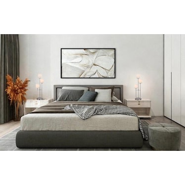 3-Light Brushed Nickel Uplight Table Lamp 33"H