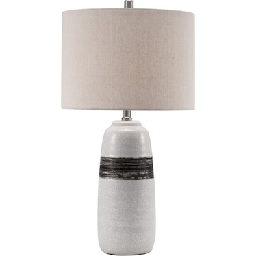 Off White and Brown Ceramic Table Lamp 26"H