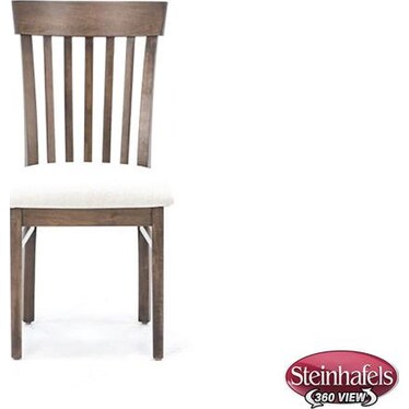 Venice Slat Back Upholstered Side Chair in Walnut