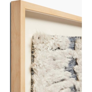 Blue and Tan Framed Textile 53"W x 35"H