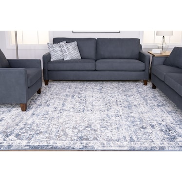 Theory Ivory/Blue Area Rug