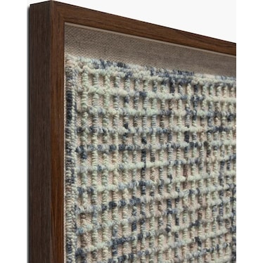 Blue and Tan Framed Textile 53"W x 35"H