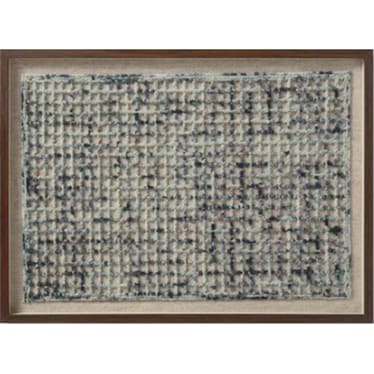 Blue and Tan Framed Textile 53"W x 35"H