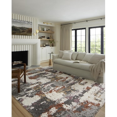 Levitt Grey/Multi Shag Area Rug