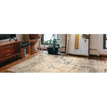 Theory Taupe/Grey Area Rug