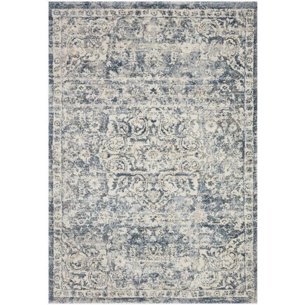 Theory Ivory/Blue Area Rug 7'10"W x 10'10"L