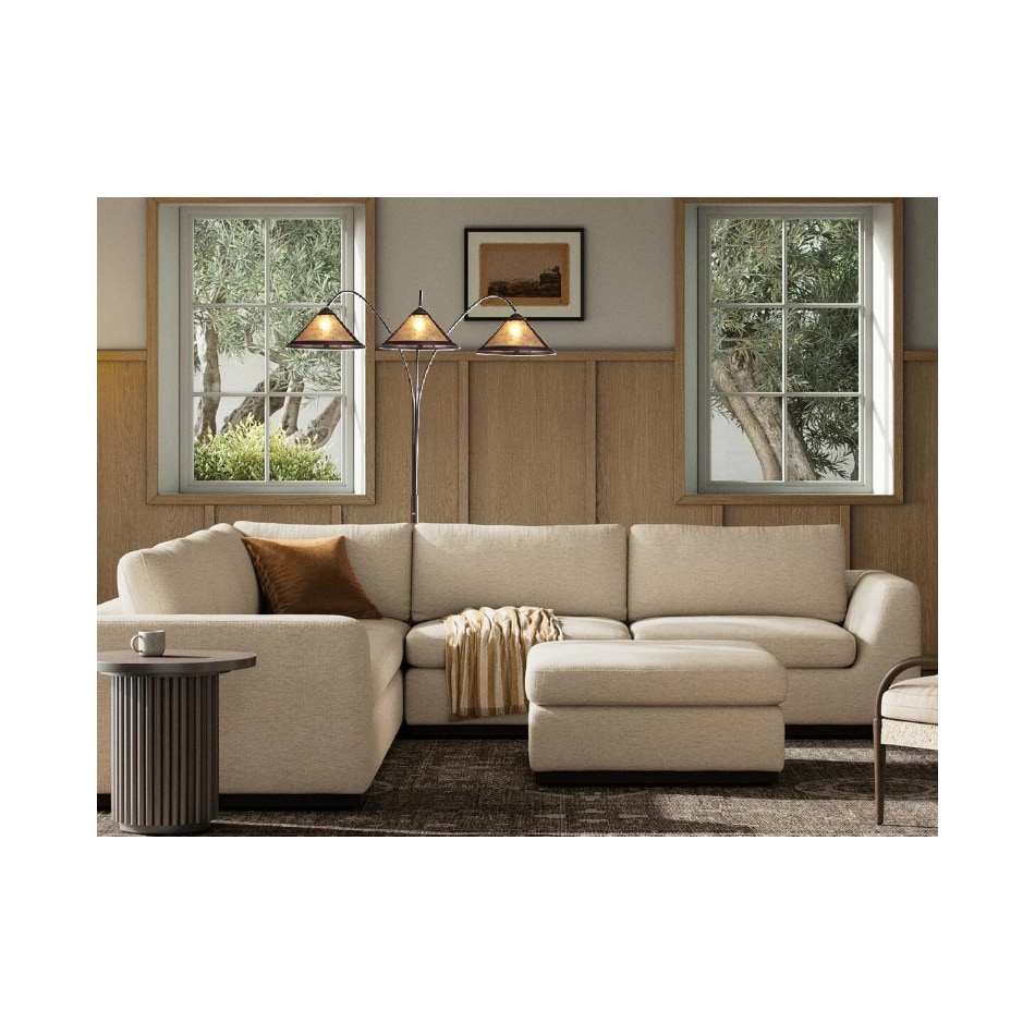 luce beige arc lamp   