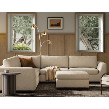 Brass 3-Lite Floor Arc Lamp 83"H