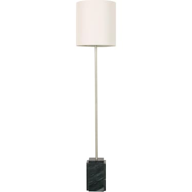 Nickel Marble Floor Lamp 63"H