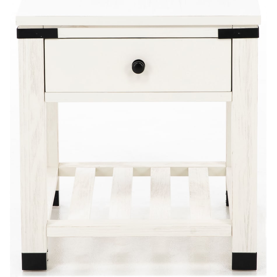 magp white end table har  