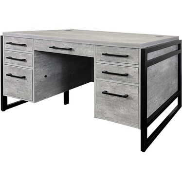 Artisan Concrete Double Ped Desk