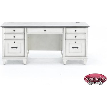 White Estate Double Pedestal Desk