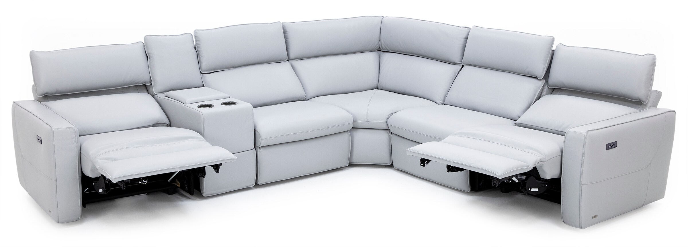 Matteo 7-Pc. Leather Power Headrest Reclining Modular | Steinhafels