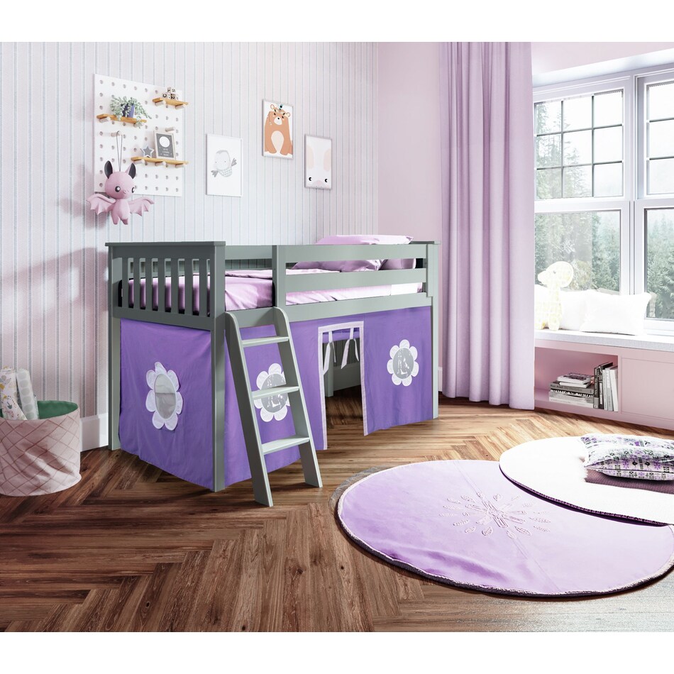 maxw grey twin loft bed headboard tll  