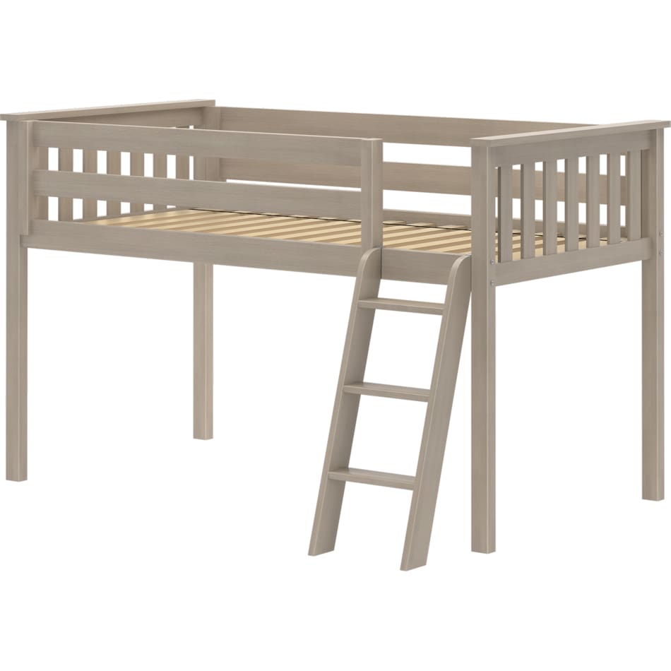maxw grey twin loft bed headboard tll  