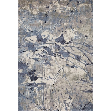 Olympia Blue, Green, and Cream Abstract Area Rug