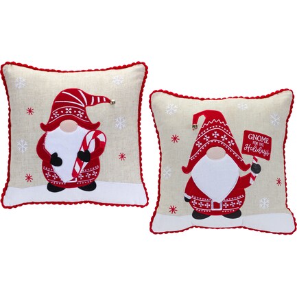 Assorted Gnome Holiday Poly Pillow Each 15"W x 15"H