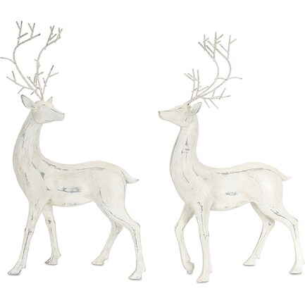 Assorted White Distressed Deer Each 20.5"H
