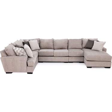 Fortune 4-Pc. Sectional In Stone In Right-Facing