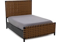 modu dark charcoal   synthetic leather queen bed package wqp  