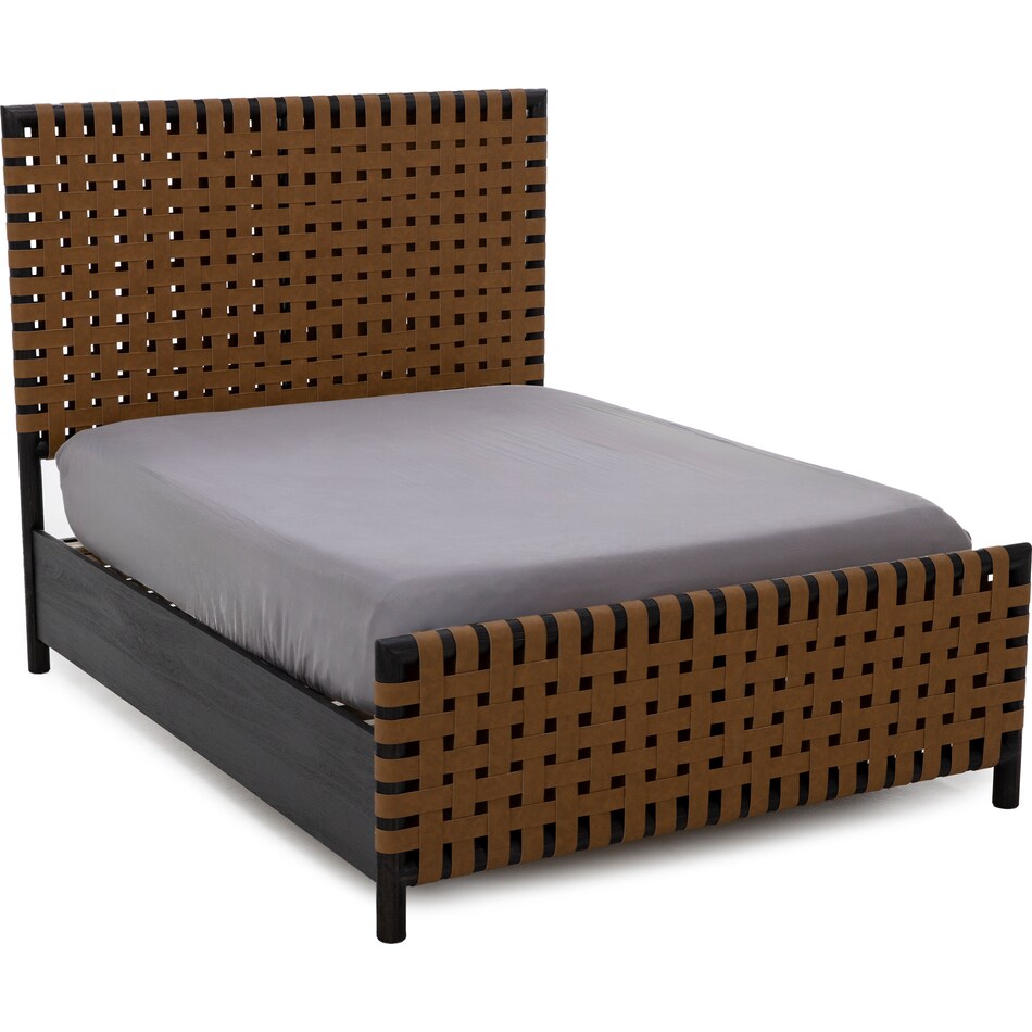 modu dark charcoal   synthetic leather queen bed package wqp  