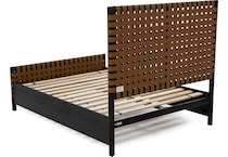 modu dark charcoal   synthetic leather queen bed package wqp  