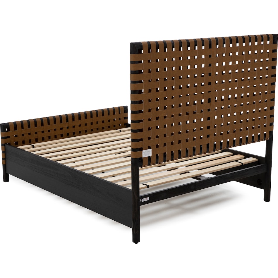 modu dark charcoal   synthetic leather queen bed package wqp  