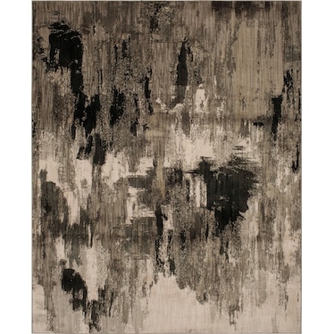 Elements Taupe/Black Abstract Area