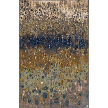 Enigma Blue/Green Area Rug 5'3"W x 7'10"L