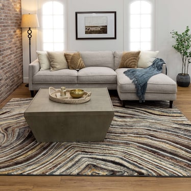 Milestones Taupe Swirl Area Rug 8'W x 10'L