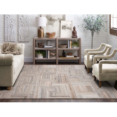 Forsyth Park Beige Steel Cloverdale Area Rug