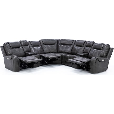 Zion 7-Pc. Leather Fully Loaded Reclining Modular
