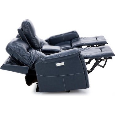 Matthew Leather Fully Loaded Zero Gravity Reclining Console Loveseat With Wireless Charging